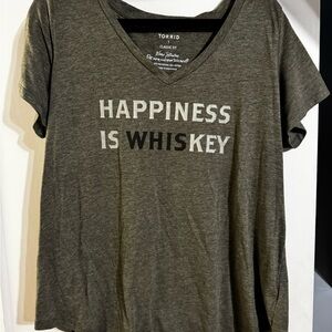 Torrid Olive Graphic V-Neck Tee